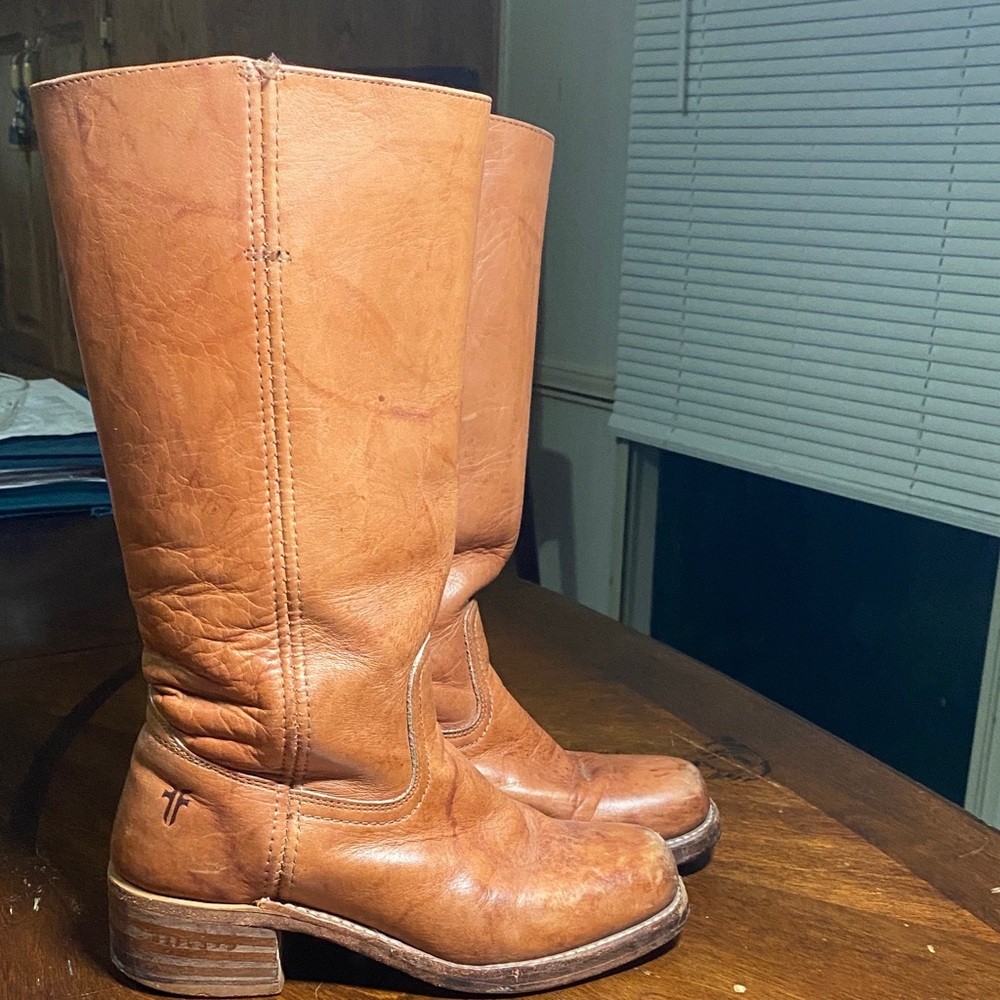 Frye Tan Leather Interior Boots